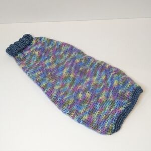 HANDMADE hand knit multicolour dog sweater medium
